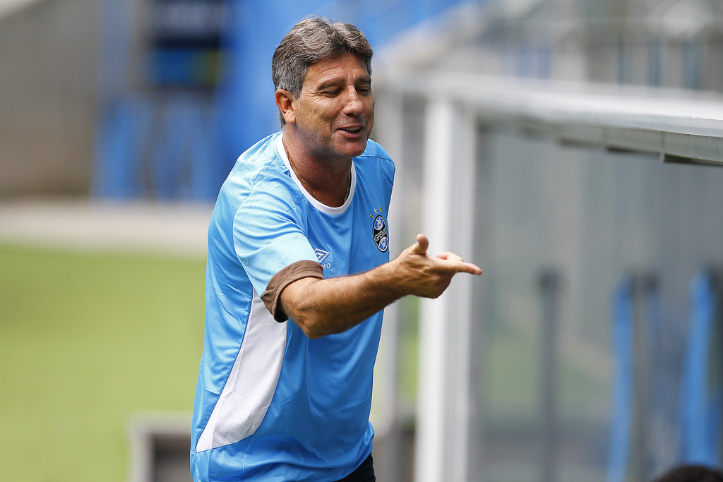Renato no treino. Foto: Lucas Uebel/Grêmio Oficial (via Flickr)